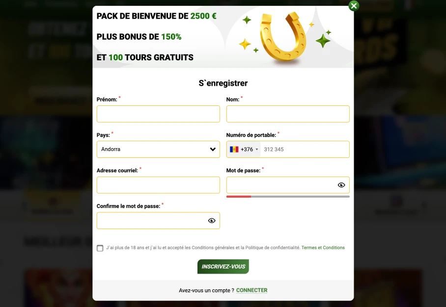 Inscription au WinMaChance Casino